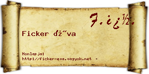 Ficker Éva névjegykártya